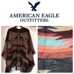 American Eagle, tribal, fall poncho